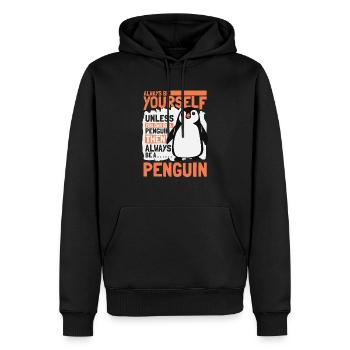 Always be Yourself Unless You can be a Penguin - Sweat à capuche Premium bio Homme - noir - Devant - Nico (187cm)