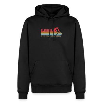 Climbing more than a Hobby Escalade de vitesse - Sweat à capuche Premium bio Homme - noir - Devant - Nico (187cm)