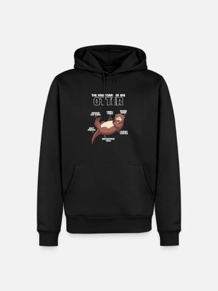Otter Shirt Anatomy of an Otter süßes Otter Gesche - Männer Premium Bio Hoodie - Schwarz