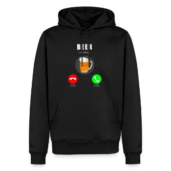 Bier ruft / La bière appelle - Sweat à capuche Premium bio Homme - noir - Devant - Nico (187cm)