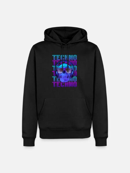 Techno Musik - Männer Premium Bio Hoodie - Schwarz