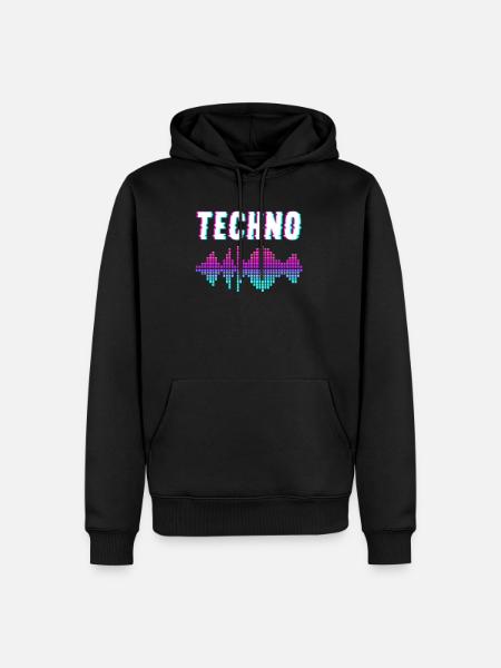 Techno Musik - Männer Premium Bio Hoodie - Schwarz
