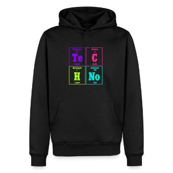 Techno Musik Rave Techno Periodensystem - Männer Premium Bio Hoodie - Schwarz - Vorne - Nico (187cm)