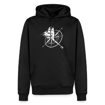 Kompass Segler Segeln Geschenk Himmelsrichtungen S - Männer Premium Bio Hoodie - Schwarz - Vorne - Nico (187cm)