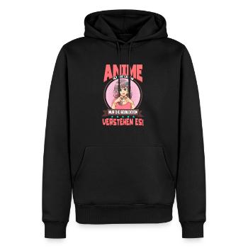 Anime Spruch Weeb Otaku Anime ist wie Latein - Männer Premium Bio Hoodie - Schwarz - Vorne - Nico (187cm)