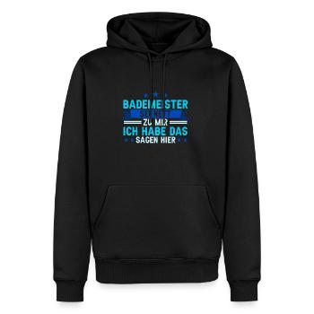 Rettungsschwimmer Bademeister - Männer Premium Bio Hoodie - Schwarz - Vorne - Nico (187cm)