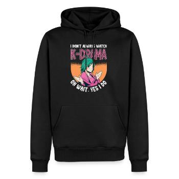 Design pop coréen pour un fan de mode K-Pop - Sweat à capuche Premium bio Homme - noir - Devant - Nico (187cm)