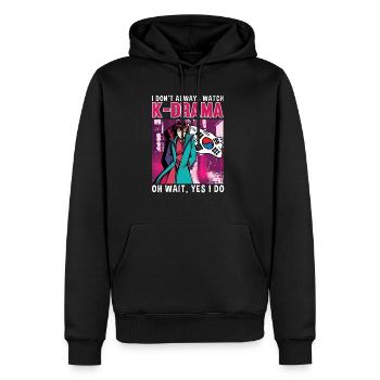 Design pop coréen pour un fan de mode K-Pop - Sweat à capuche Premium bio Homme - noir - Devant - Nico (187cm)