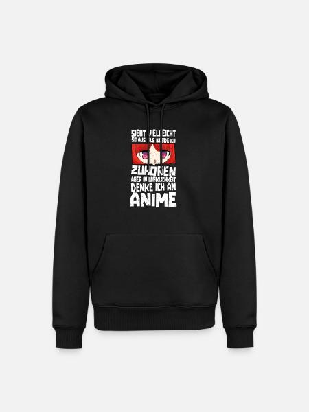Anime Spruch Weeb Otaku - Männer Premium Bio Hoodie - Schwarz