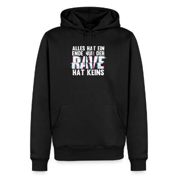 Techno Musik Rave - Männer Premium Bio Hoodie - Schwarz - Vorne - Nico (187cm)