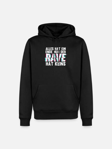 Techno Musik Rave - Männer Premium Bio Hoodie - Schwarz