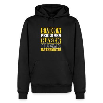 5 von 4 Menschen Haben Probleme mit Mathe Lehrer - Männer Premium Bio Hoodie - Schwarz - Vorne - Nico (187cm)