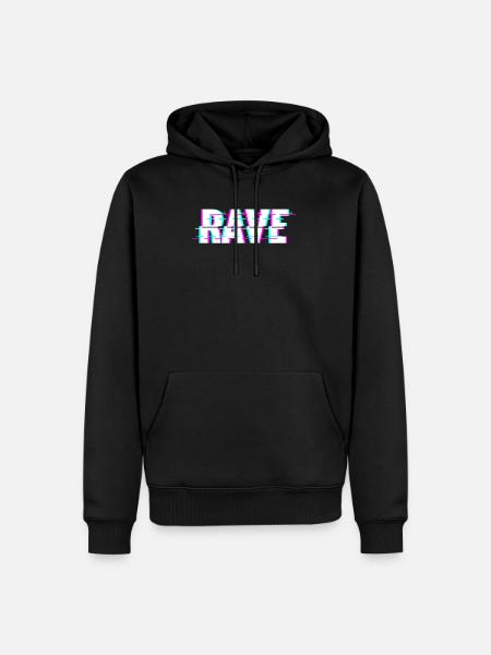 Techno Musik Rave - Männer Premium Bio Hoodie - Schwarz