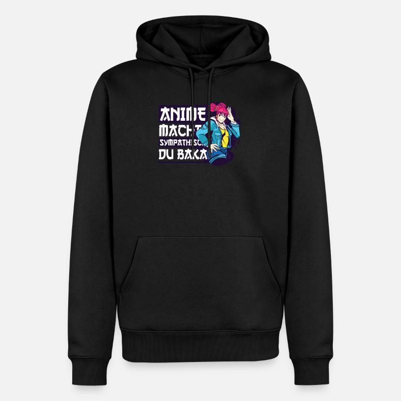 Anime Spruch Weeb Otaku - Männer Premium Bio Hoodie - Schwarz