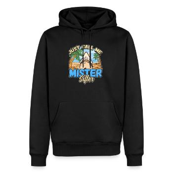 Conception de collecteur de dents fossiles pour un fossile de requin - Sweat à capuche Premium bio Homme - noir - Devant - Nico (187cm)