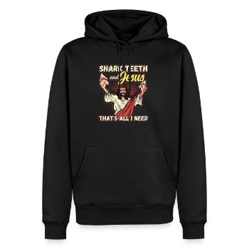 Conception de collecteur de dents fossiles pour un fossile de requin - Sweat à capuche Premium bio Homme - noir - Devant - Nico (187cm)