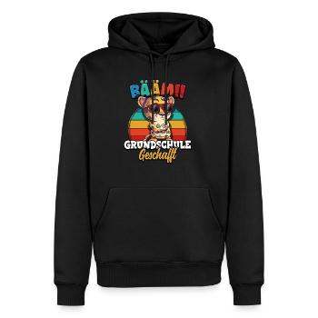 Bääm Grundschule Geschafft - Männer Premium Bio Hoodie - Schwarz - Vorne - Nico (187cm)