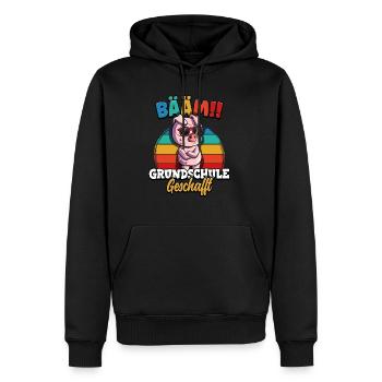 Bääm Grundschule Geschafft - Männer Premium Bio Hoodie - Schwarz - Vorne - Nico (187cm)