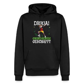 Grundschule Geschafft Fußball 6. Klasse - Männer Premium Bio Hoodie - Schwarz - Vorne - Nico (187cm)