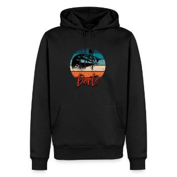 Fléchettes Rétro Fléchettes Joueur de fléchettes - Sweat à capuche Premium bio Homme - noir - Devant - Nico (187cm)