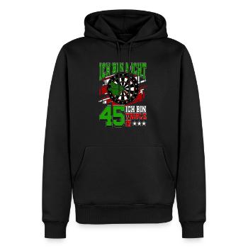 Ich bin nicht 45 ich bin Triple 15 - 45. - Männer Premium Bio Hoodie - Schwarz - Vorne - Nico (187cm)