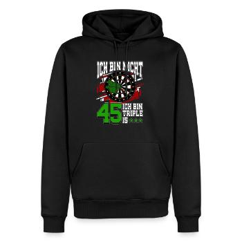 Ich bin nicht 45 ich bin Triple 15 - 45. - Männer Premium Bio Hoodie - Schwarz - Vorne - Nico (187cm)