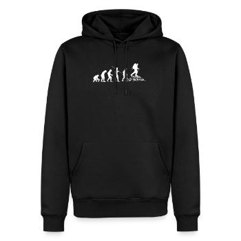 Wanderer Wander Wandern und Bier darum bin ich - Männer Premium Bio Hoodie - Schwarz - Vorne - Nico (187cm)