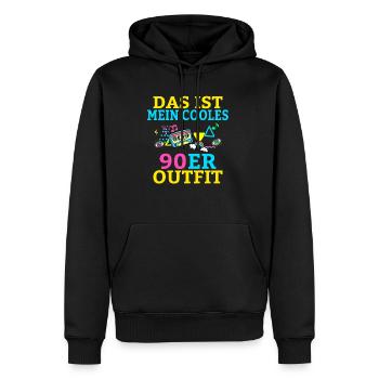 Das ist mein cooles 90er Outfit 90ziger Kostüme 90 - Männer Premium Bio Hoodie - Schwarz - Vorne - Nico (187cm)