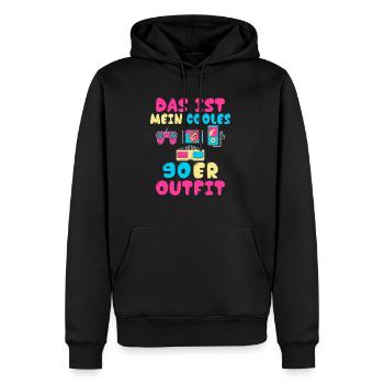 Das ist mein cooles 90er Outfit Motto Kleidung 90e - Männer Premium Bio Hoodie - Schwarz - Vorne - Nico (187cm)