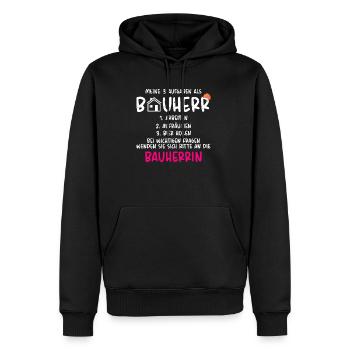 Meine Aufgaben als Bauherr - Männer Premium Bio Hoodie - Schwarz - Vorne - Nico (187cm)