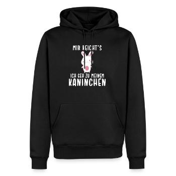 Lustiges Mir reicht´s ich geh zu meinem Kaninchen - Männer Premium Bio Hoodie - Schwarz - Vorne - Nico (187cm)