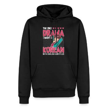 Design pop coréen pour un fan de mode K-Pop - Sweat à capuche Premium bio Homme - noir - Devant - Nico (187cm)