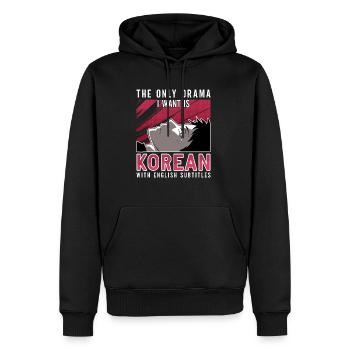 Design pop coréen pour un fan de mode K-Pop - Sweat à capuche Premium bio Homme - noir - Devant - Nico (187cm)