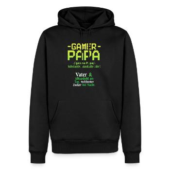 Zocken Gaming Gamer Papa - Männer Premium Bio Hoodie - Schwarz - Vorne - Nico (187cm)