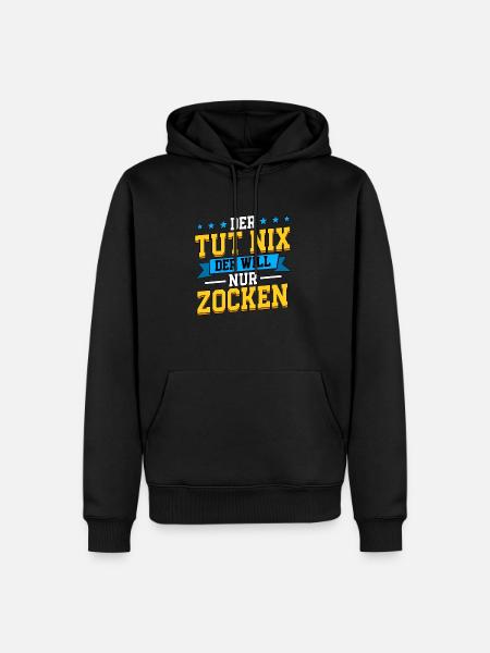 Zocken Gaming - Männer Premium Bio Hoodie - Schwarz