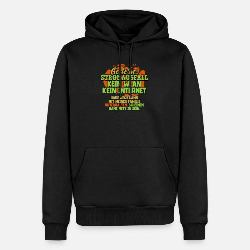 Gestern Stromausfall Zocken Gaming - Männer Premium Bio Hoodie - Schwarz