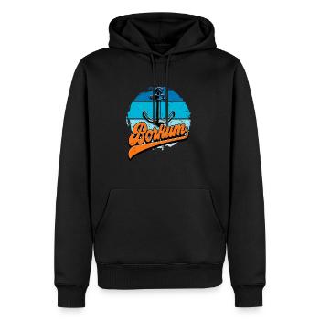 Borkum - Sweat à capuche Premium bio Homme - noir - Devant - Nico (187cm)