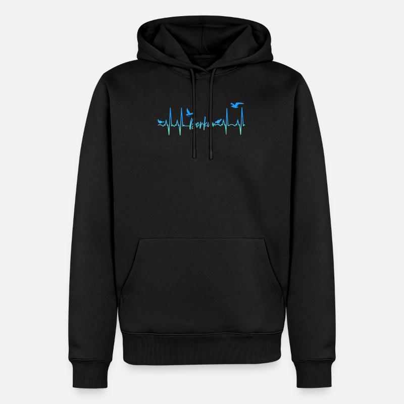 Borkum - Sweat à capuche Premium bio Homme - noir