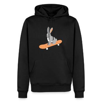 Hase Skater Kaninchen Skateboard Hasenliebhaber Ge - Männer Premium Bio Hoodie - Schwarz - Vorne - Nico (187cm)