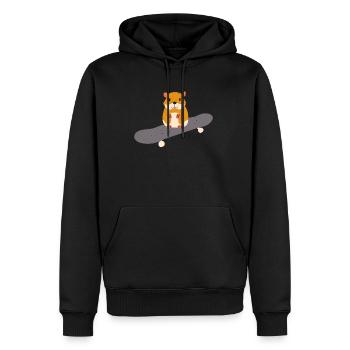 Hamster Skater Hamster Skateboard Hamsterliebhaber - Männer Premium Bio Hoodie - Schwarz - Vorne - Nico (187cm)