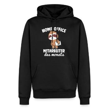 Home Office Mitarbeiter des Monats Faultier Homeof - Männer Premium Bio Hoodie - Schwarz - Vorne - Nico (187cm)