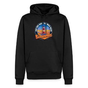 Carolinensiel - Männer Premium Bio Hoodie - Schwarz - Vorne - Nico (187cm)