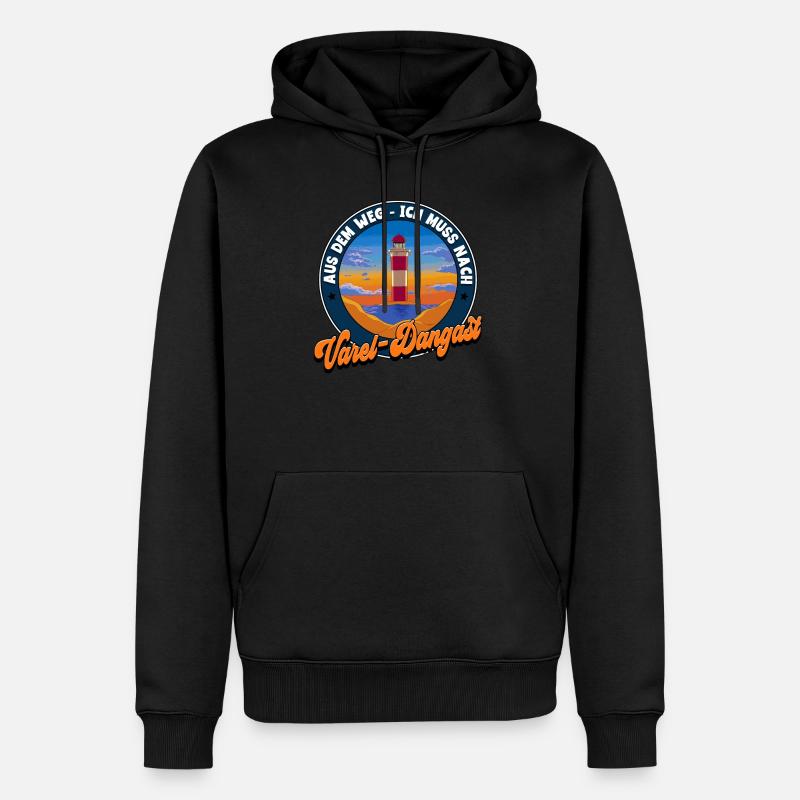 Varel-Dangast - Männer Premium Bio Hoodie - Schwarz