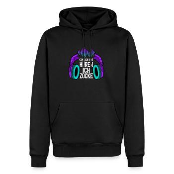 Zocken Gaming Kann Dich Nicht Hören Ich Zocke - Männer Premium Bio Hoodie - Schwarz - Vorne - Nico (187cm)