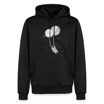 Astronaut Schaukel Planeten Weltraum Kinder Astron - Männer Premium Bio Hoodie - Schwarz - Vorne - Nico (187cm)