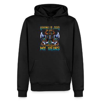 Conception de la mythologie viking nordique pour les guerriers vikings - Sweat à capuche Premium bio Homme - noir - Devant - Nico (187cm)