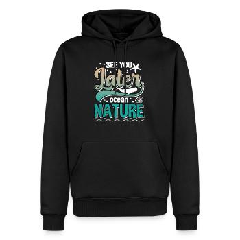 Conception en sciences de la mer pour un étudiant en océan - Sweat à capuche Premium bio Homme - noir - Devant - Nico (187cm)
