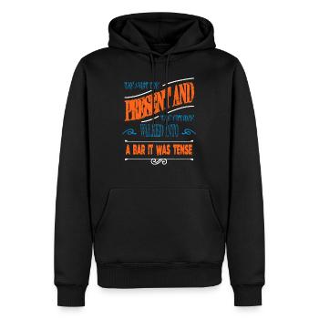 funny sayings gift idea sayings reading geek bday - Men’s Premium Organic Hoodie - black - Front - Nico (187cm)