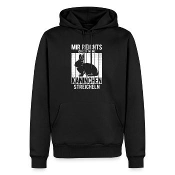 Kaninchen Spruch Hasen Geschenk - Männer Premium Bio Hoodie - Schwarz - Vorne - Nico (187cm)