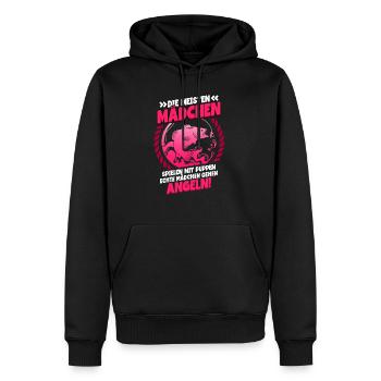 Angeln Anglerin - Männer Premium Bio Hoodie - Schwarz - Vorne - Nico (187cm)